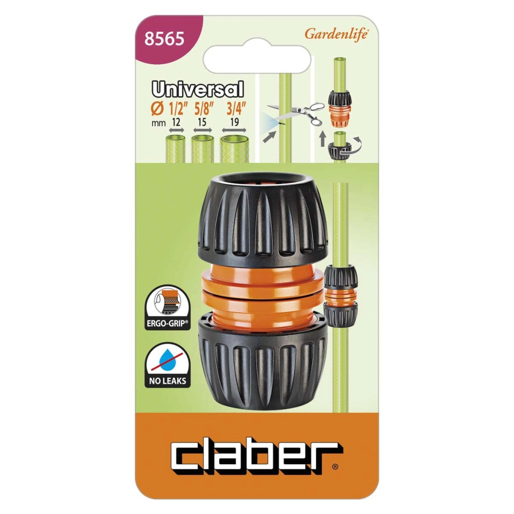RACCORDO GIUNTATUBO UNIVERSALE ERGOGRIP CLABER - 1/2-5/8-3/4 SELF 8565- 5 pezzi