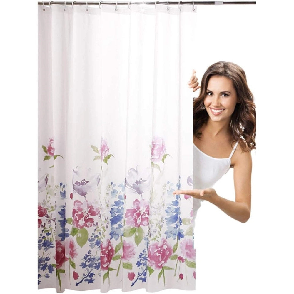 Trade Shop - Tenda Per Doccia Bagno Stampa Garden Fiori Floreale 180x200cm Con 12 Ganci 87569 -