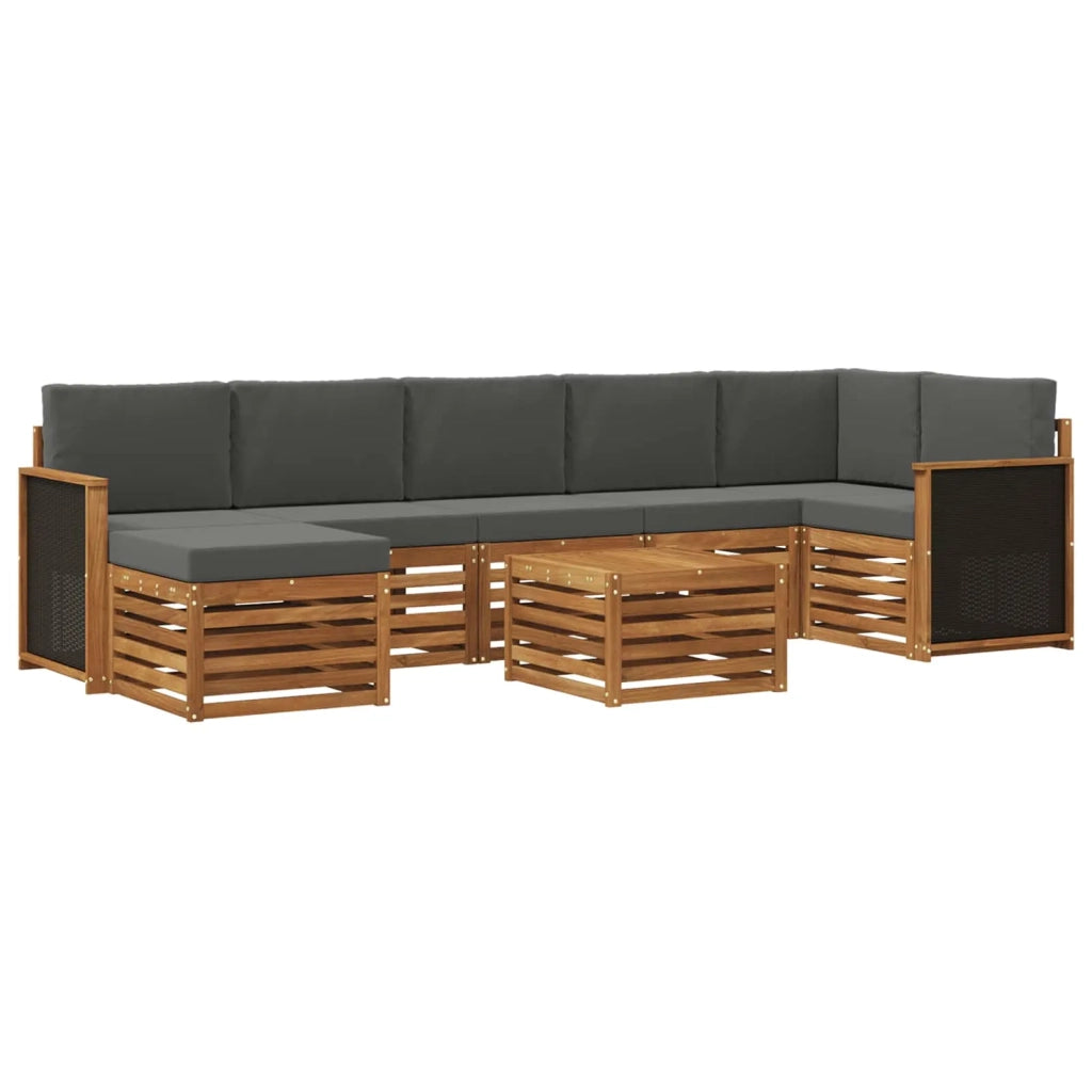 Set di divani da esterno 7 pz Naturale e Antracite 3384643