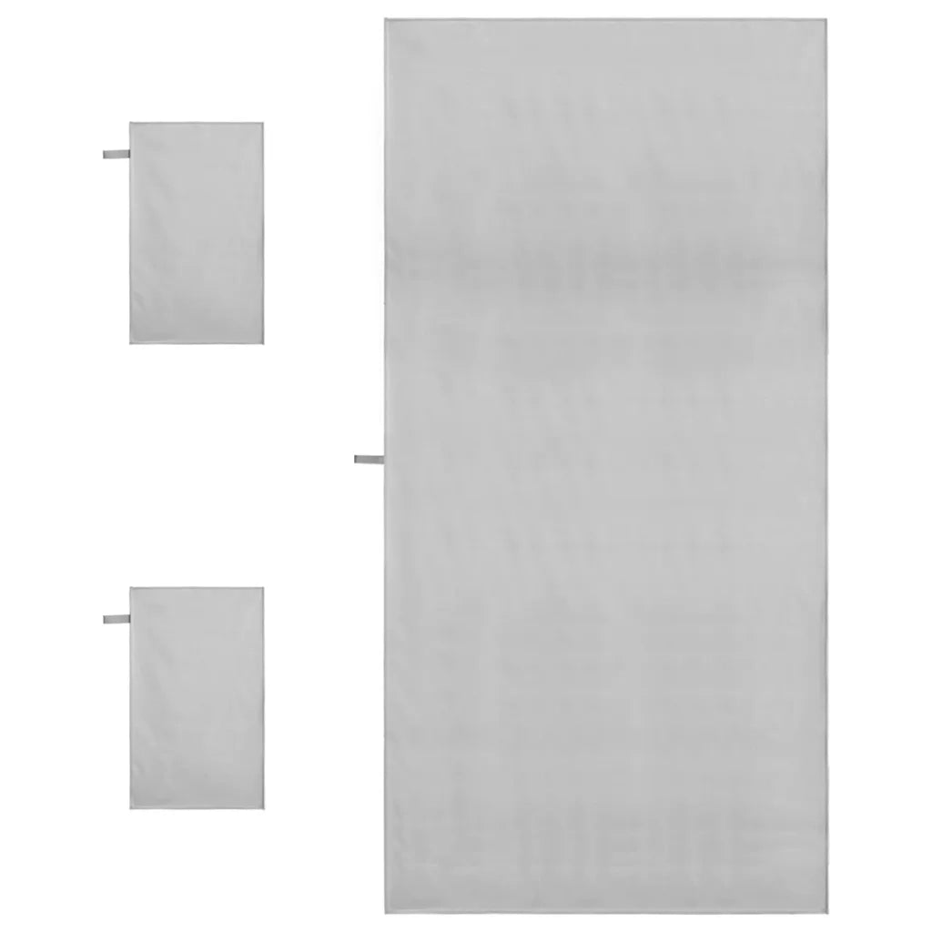 Set di Asciugamani Sportivi 3 pcs Grigio 42011501