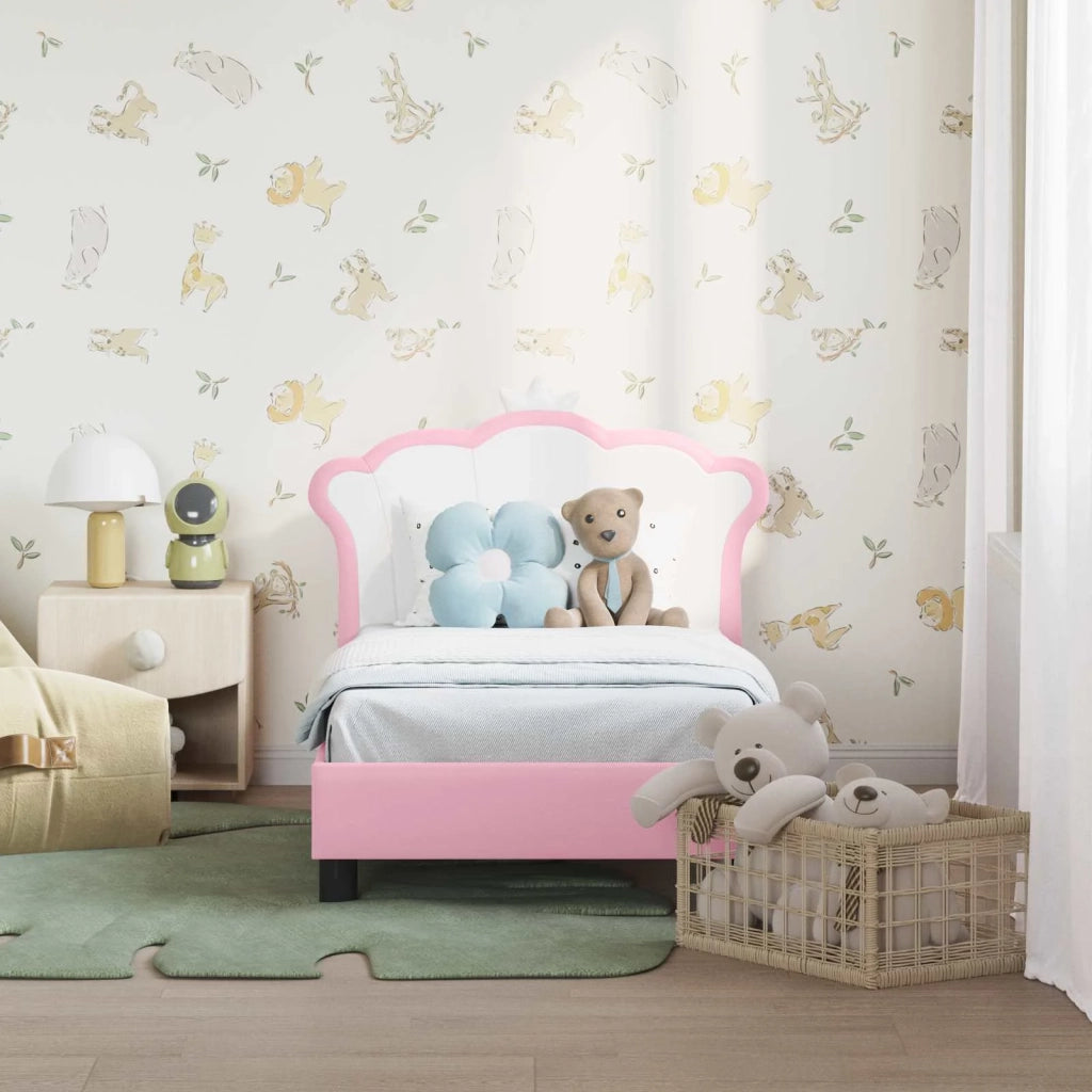Struttura letto per bambini con testata Rosa 70 x 140 cm PU