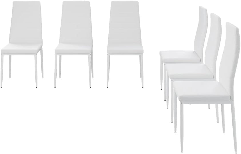 Sedia da sala da pranzo Grand, Bianco, 42.5 x 48 cm Set di 6, per l’utilizzo come set da pranzo in cucina o sala da pranzo