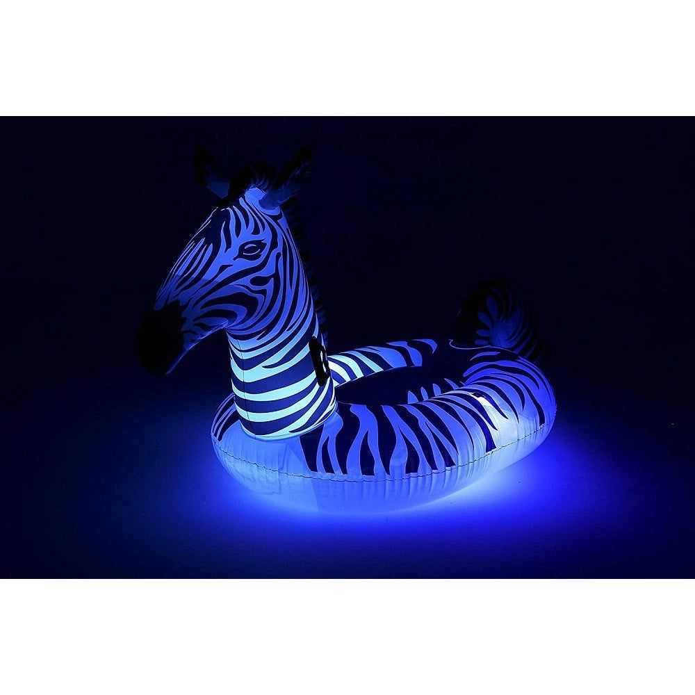 Trade Shop - Cavalcabile Fashion Gonfiabile Zebra Gigante Con Luci Led Piscina 254x142cm 41406 -