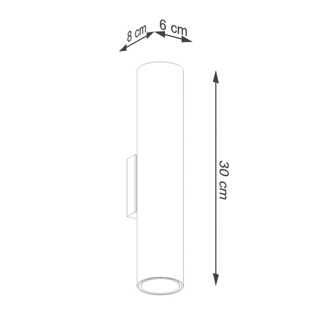 Applique parete oro tubo su-giù 2xGU10 MODENO Pure Lume