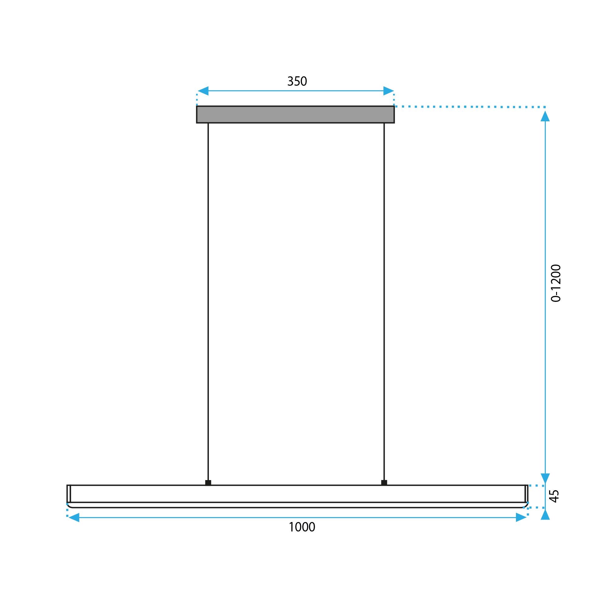 Lampada Led Led App1448-cp Black 100cm