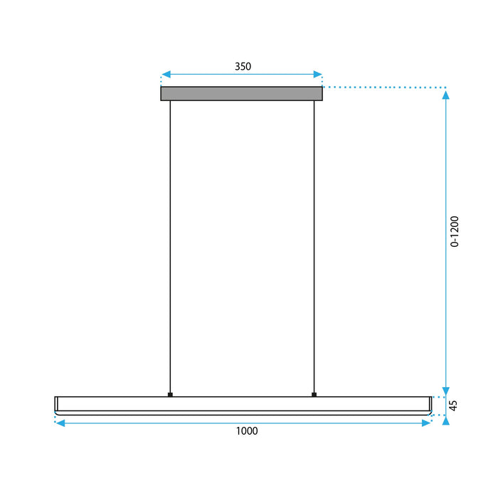 Lampada Led Led App1448-cp Black 100cm