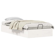 Letto singolo | Letto per adulti | Telaio del Letto Ottomano con Ripostiglio Bianco 90 x 190 cm