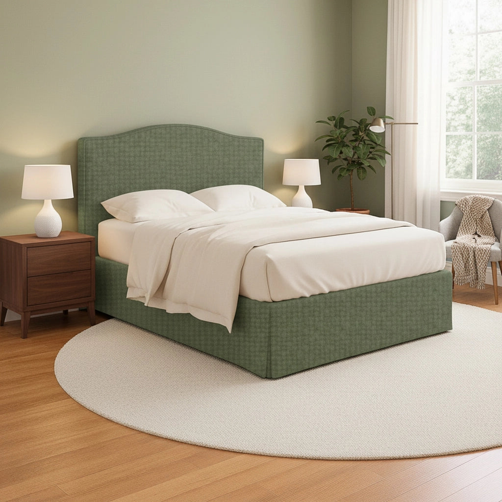 Bebington, Letto Matrimoniale Sfoderabile Made in Italy, Verde
