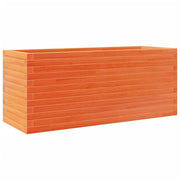 Fioriera rialzata per piante fiori patio giardino finitura a cera 110 x 40 x 45,5 cm legno di pino massiccio marrone 02_0038431
