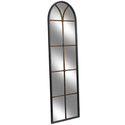 Specchio da parete in legno e ferro nero 60x3x190h cm