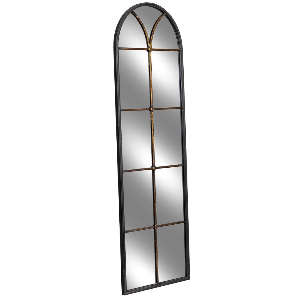 Specchio da parete in legno e ferro nero 60x3x190h cm