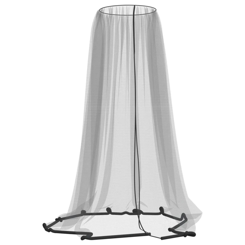 vidaXL Zanzariera per Ombrellone 220 Rete Nera Φ330x250 cm