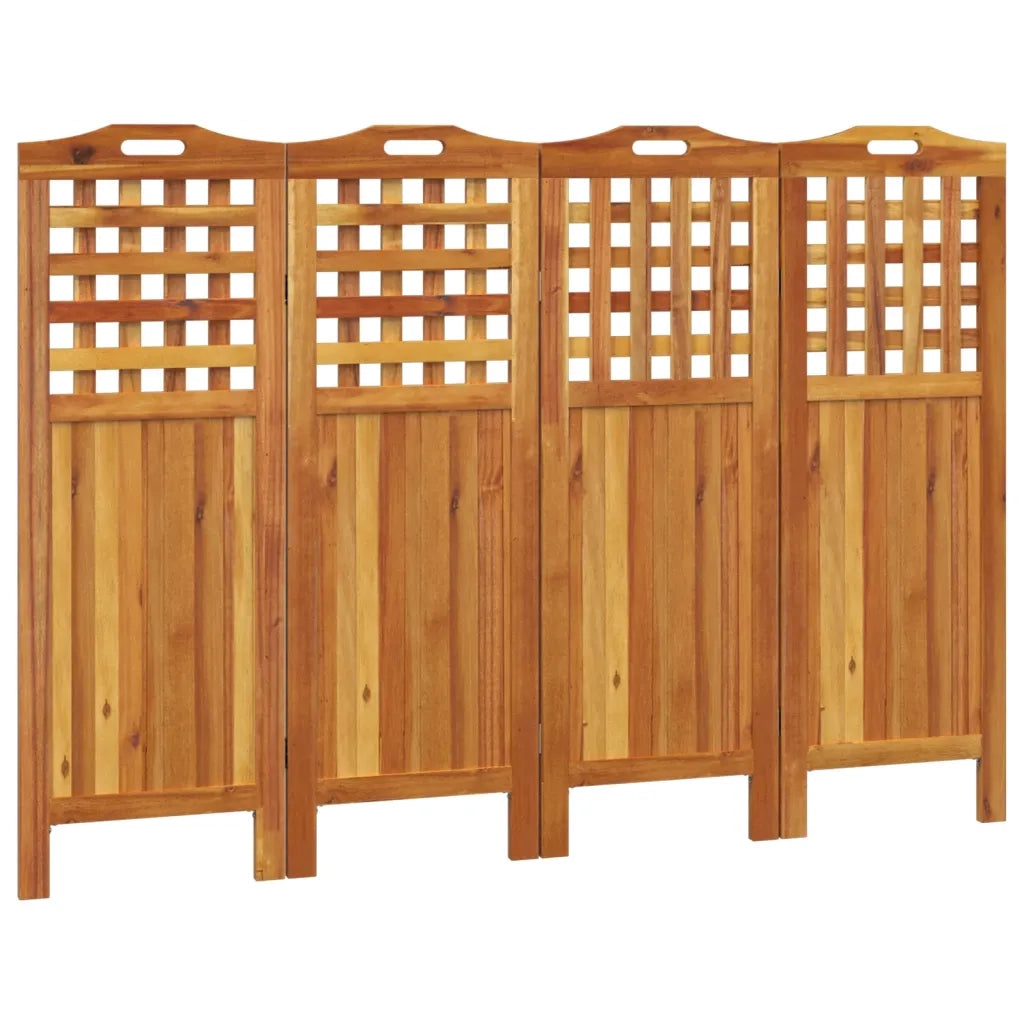 Divisorio a 4 Pannelli 162x2x115 cm Legno Massello di Acacia 318548