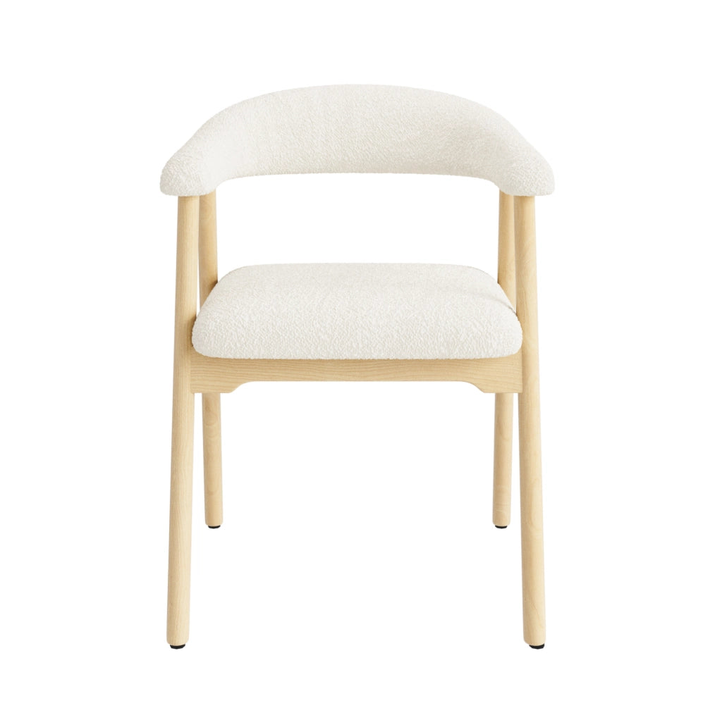 Set di 6 sedie da pranzo 60.5x57x79.5 cm con schienale ergonomico C e braccioli in legno naturale
