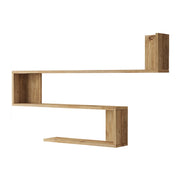 Mensola da parete a 3 ripiani 71,5 x 120 x 14,5 cm effetto rovere rustico 03_0007042