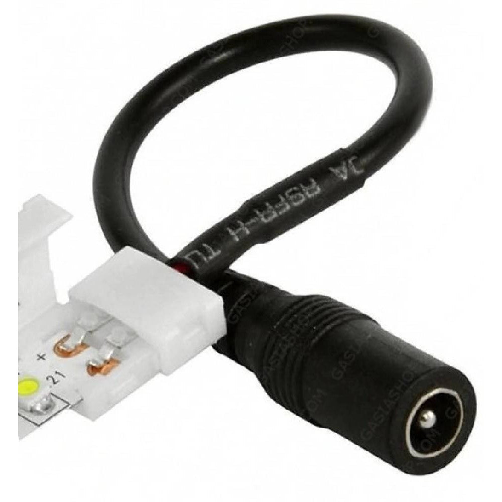 Trade Shop - Connettore Per Strisce Led 10mm Clip 2 Pin Jack Per Strip Led Monocolore 10mm-dc -