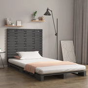 Testiera da Parete Grigia 141x3x91,5 cm Legno Massello di Pinocod mxl 82380