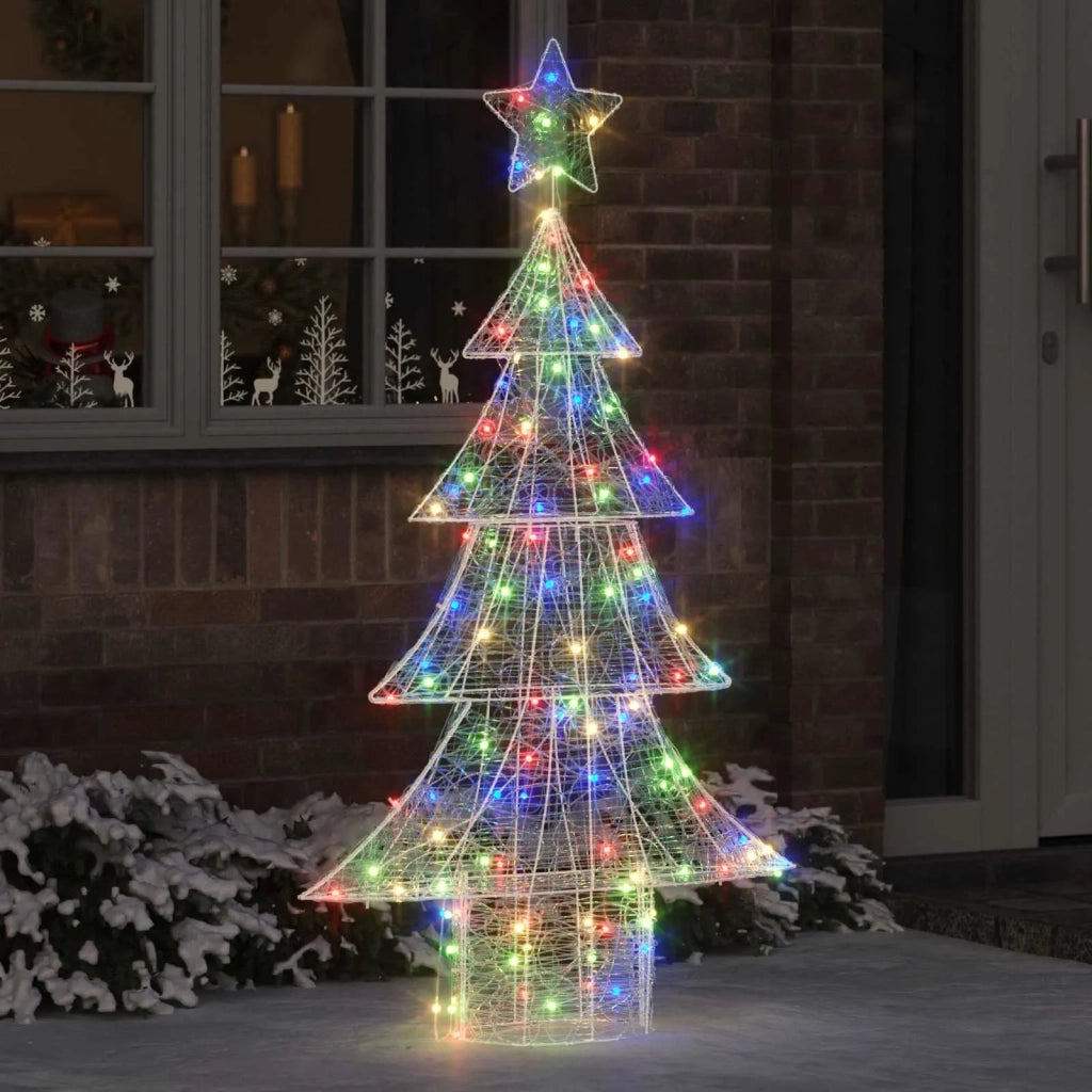 Albero di Natale con 160 LED Multicolore 150 cm Acrilico