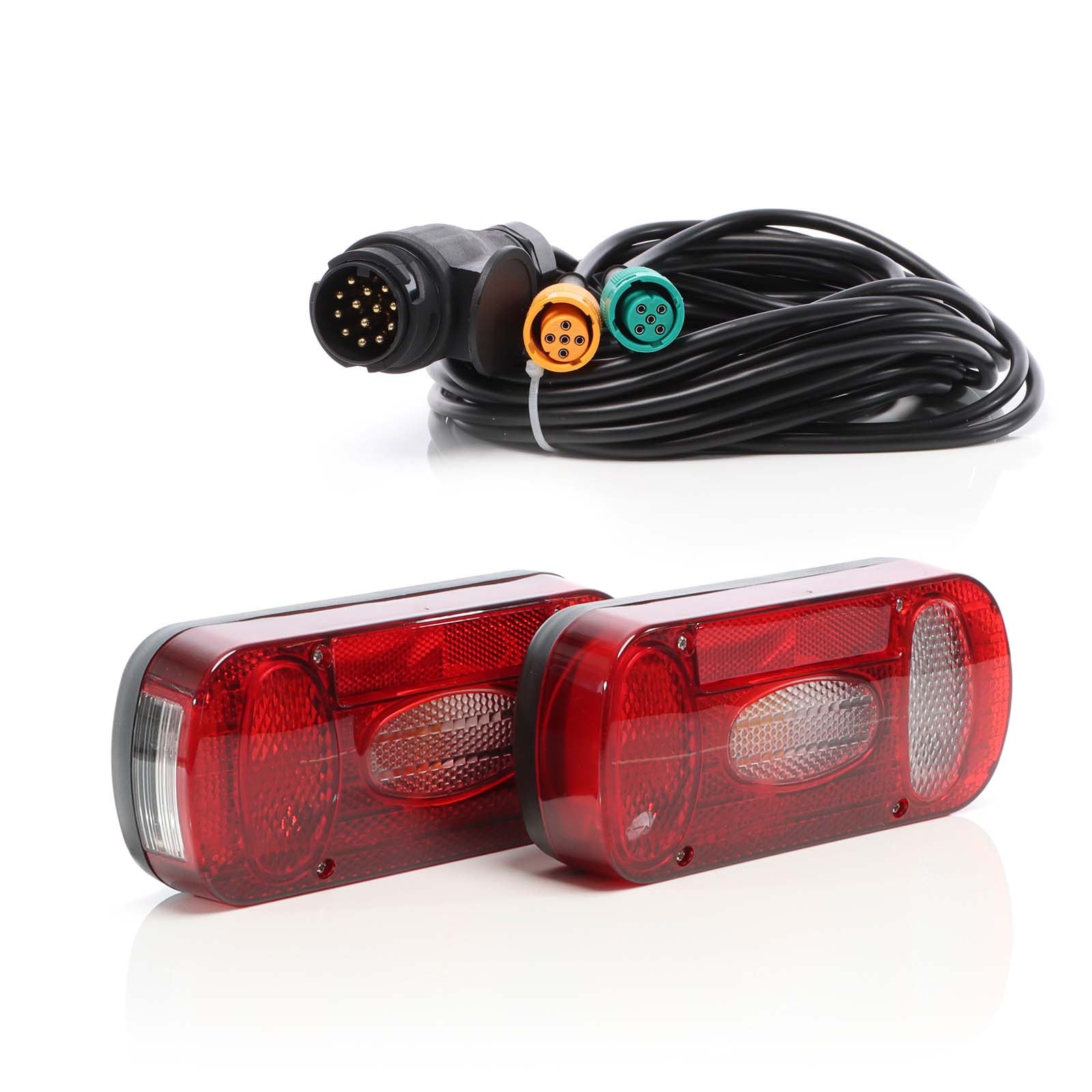 Set 2 luci posteriori RFS T1 con cavo a 13 poli da 5 m per illuminazione rimorchi
