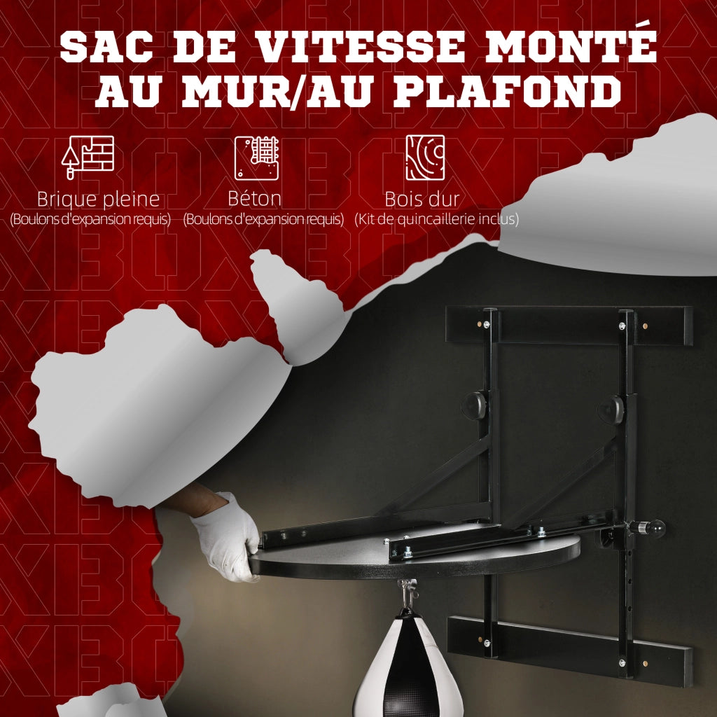 Sacco da boxe per adulti con base rotante 360¡ã ¨C zephmum ¨C nero e bianco