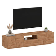 Mobile porta TV Maestrale, Credenza bassa da soggiorno con 4 ante e 1 cassetto, Base porta TV, 220x44h46 cm, Rovere