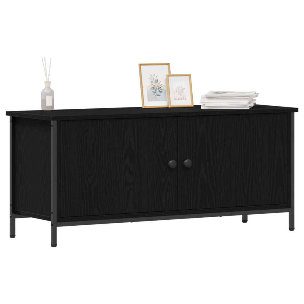 TV Stand in Rovere Nero Rovere Nero Truciolato, Metallo