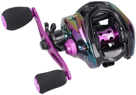 Attrezzo da Pesca a Baitcast 12 Rapporti di Riduzione - Freno Magnetico - Leggero - Carrello in Acciaio Inox - Materiale Duraturo - Stabilità ad Alta Velocità - Carrello da Pesca