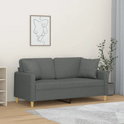 Divano a 2 Posti con Cuscini Grigio Scuro 140 cm in Tessuto 3200910