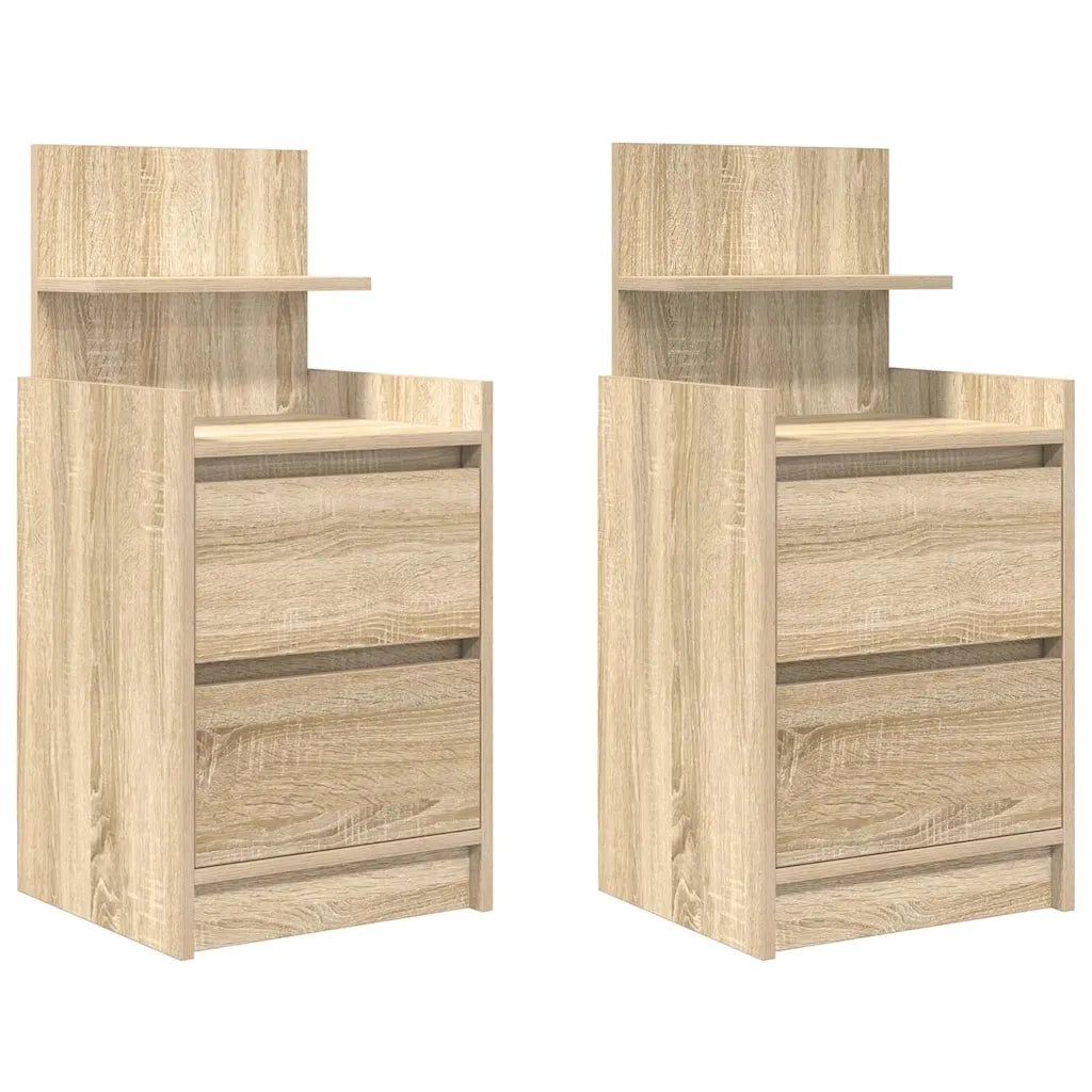 Comodini con 2 Cassetti 2 pz Rovere Sonoma 38x34x80 cm 861360