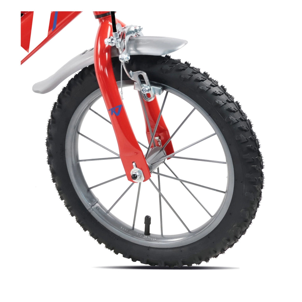 Bicicletta per Bambini 14" Rocket Freni Caliper e Stabilizzatori in Acciaio Hi-Ten Rosso