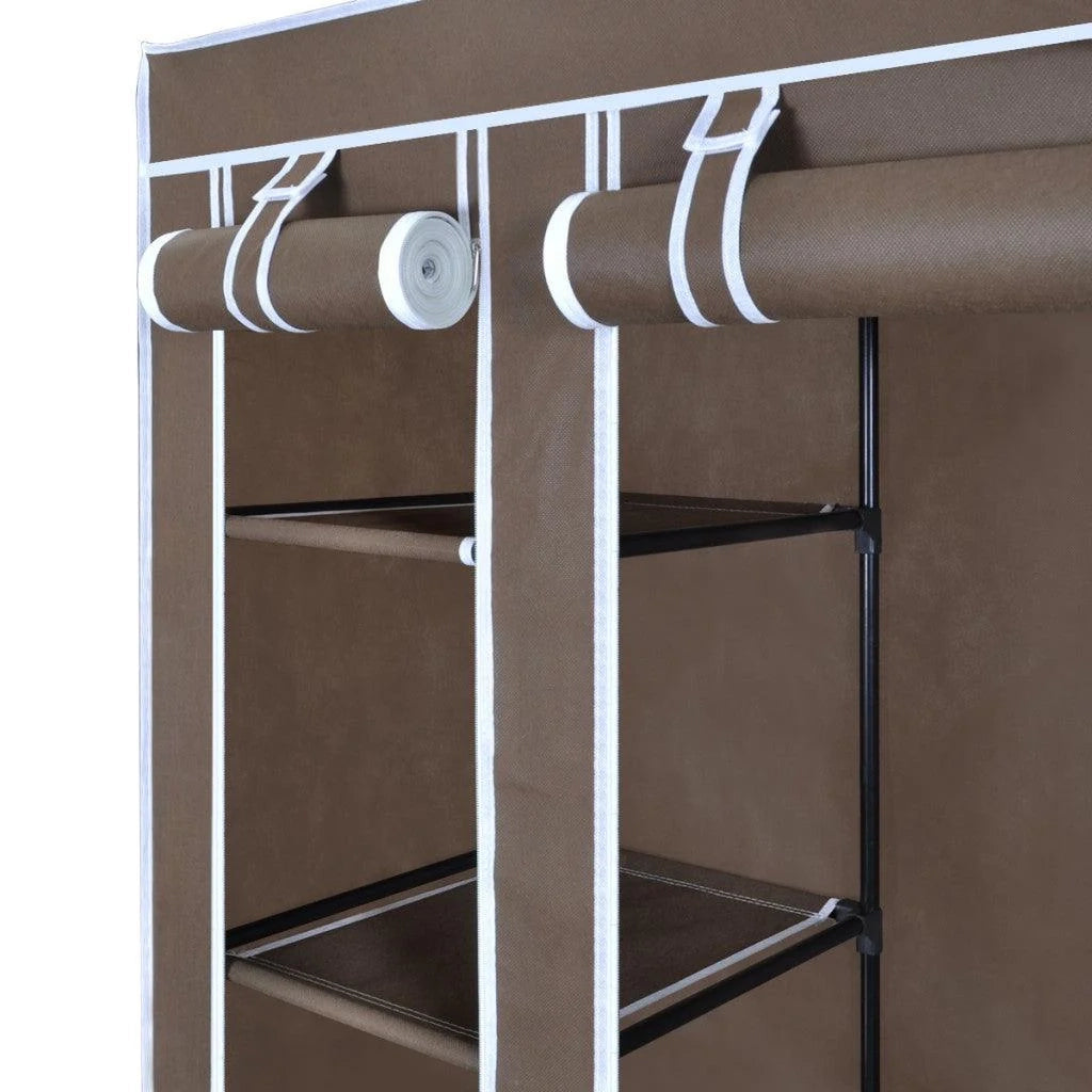 Armadio con ripiano tessuto non tessuto marrone altezza 180 cm ingresso camera da letto campeggio 2002005