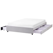 Letto matrimoniale in Tessuto beige chiaro con Cassetti 140 x 200 cm Design tradizionale