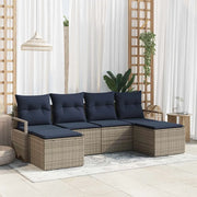Set di divani 6 pcs Grigio polyrattan