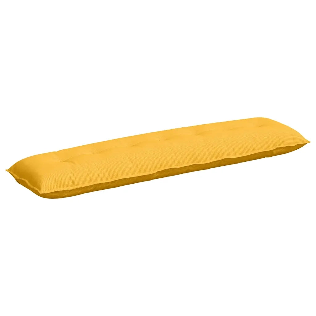Cuscino per Schiena Giallo Chiaro 200 x 50 cm Tessuto in Cords 42015000