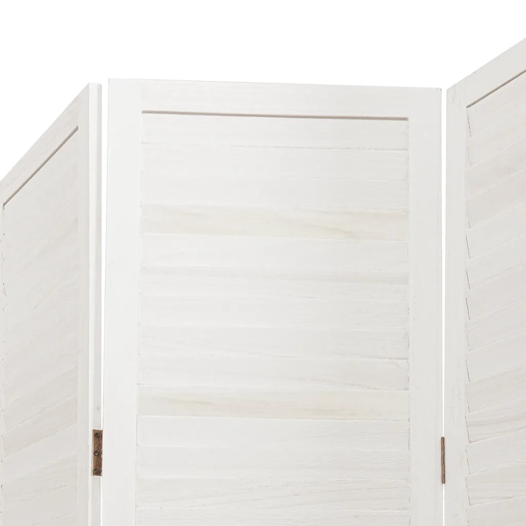 Divisorio Ambienti 4Pannelli Bianco Legno Massello di Paulownia 358833