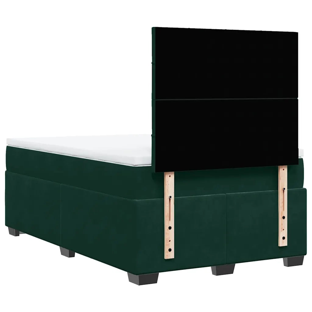 Giroletto a Molle con Materasso Verde Scuro 120x190 cm Velluto 3290861