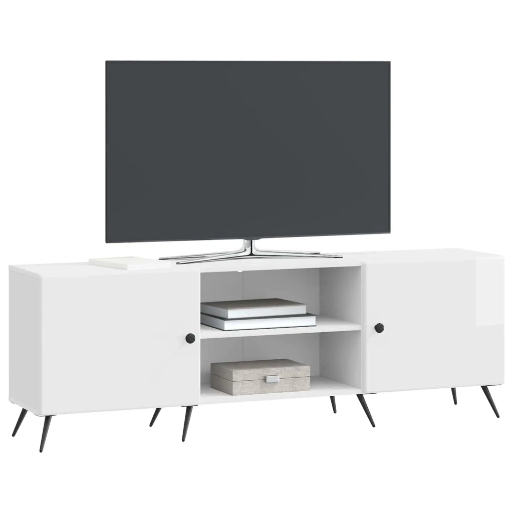 Mobile TV Bianco Lucido 150 x 31 x 50 cm Legno ingegnerizzato 895609