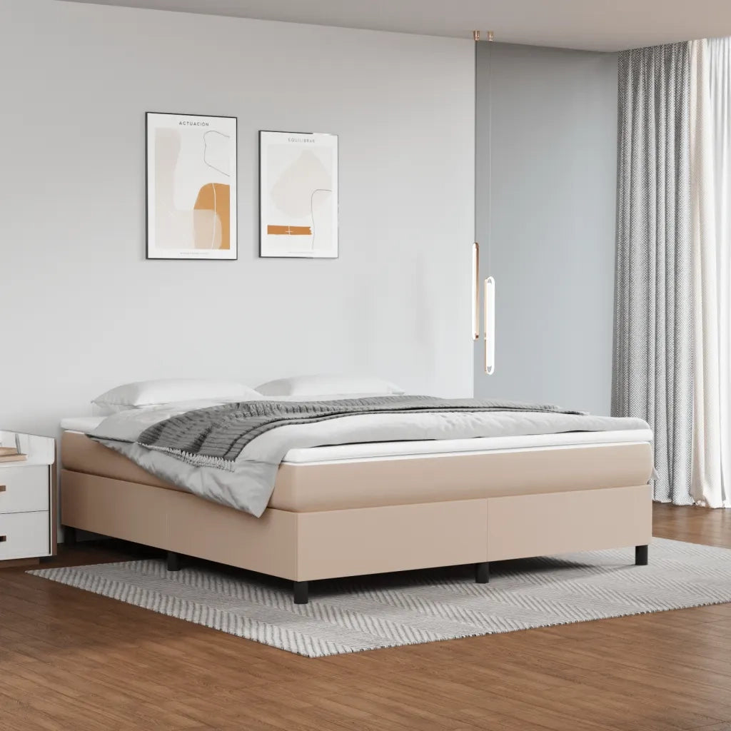 Giroletto a Molle con Materasso Cappuccino 160x200cm Similpelle 3144619