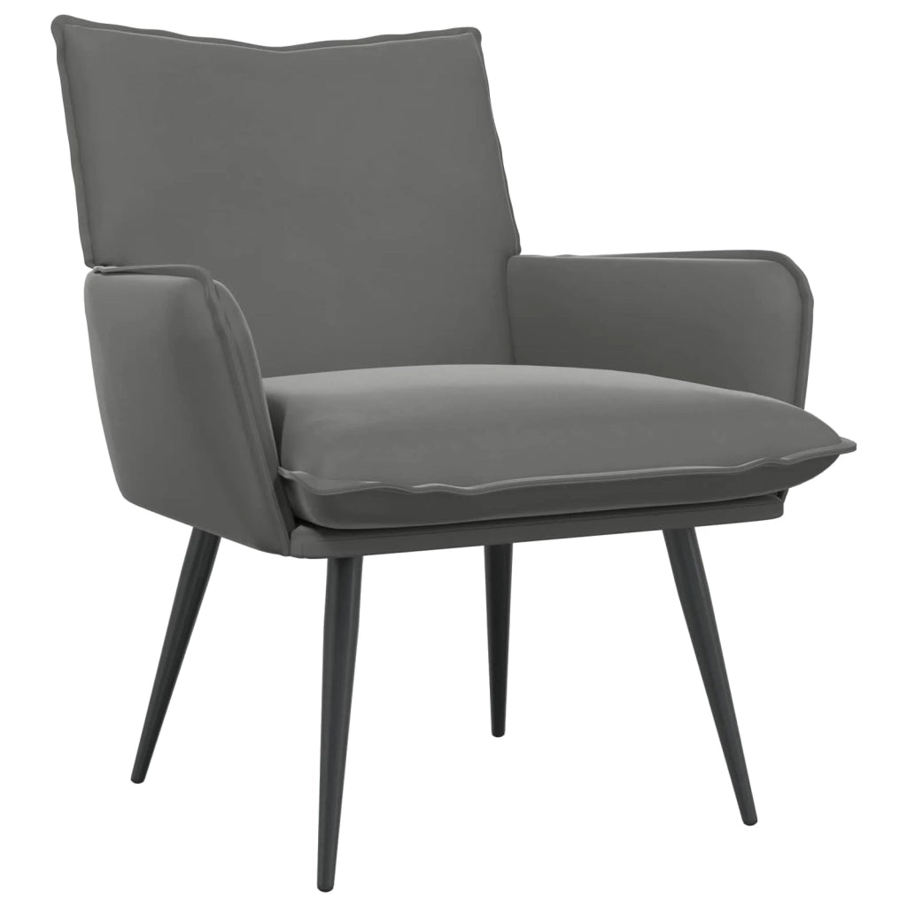 Poltrona Grigio Scuro Velluto 42047724