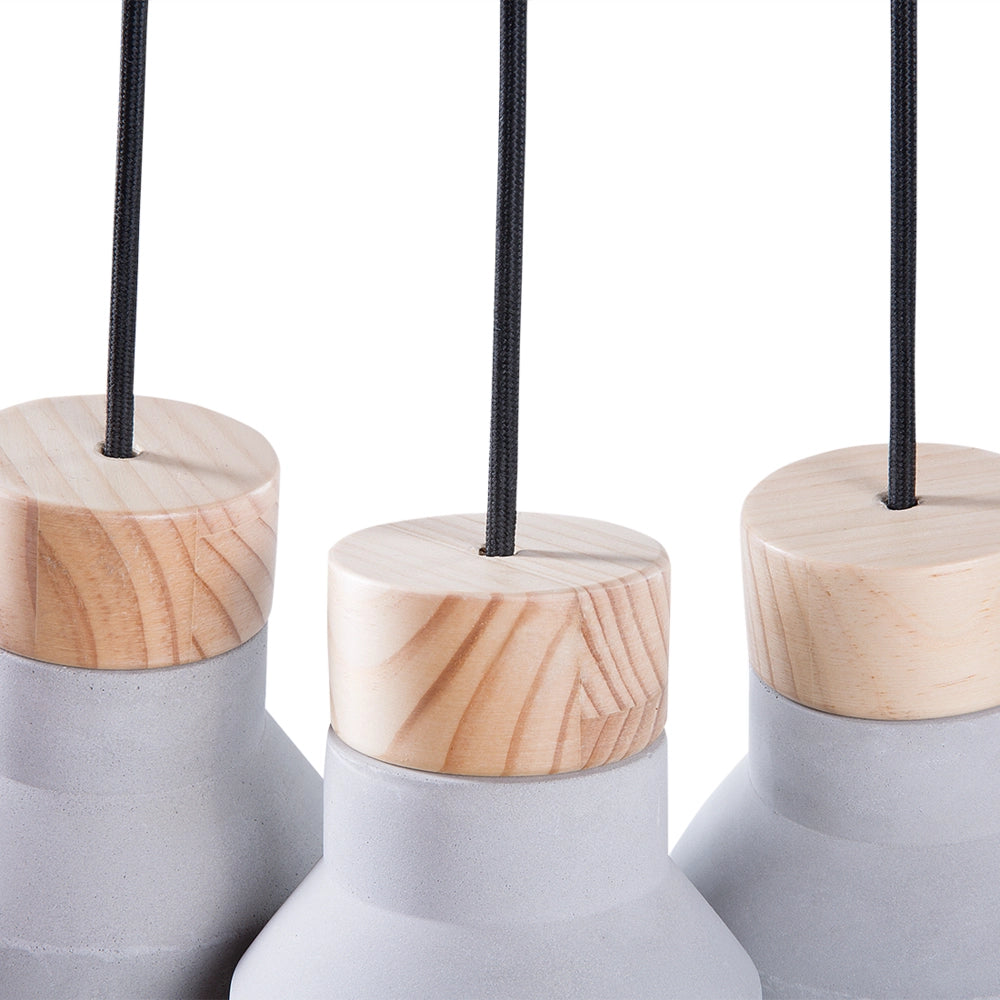 Lampada da soffitto a 3 punti luce in color grigio e marrone Industriale moderno