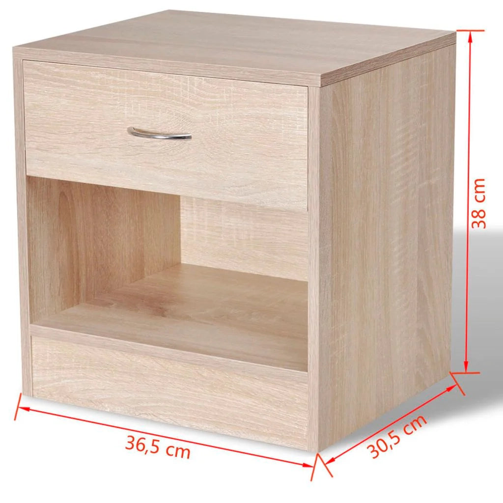 Comodino comodino cassettiera mobili per camera da letto 2 pezzi con cassetto colore rovere 1402135