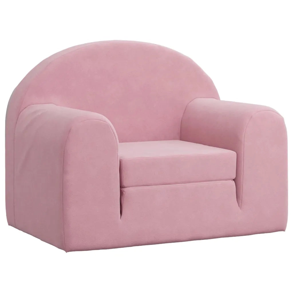 Divano letto | Sof¨¤ letto | Letto singolo per Bambini Rosa in Morbido Peluche