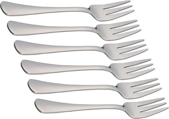 Set di forchette per antipasti in acciaio inossidabile da 6 pezzi, 3-tin cocktail, forchette per frutta, lunghezza 133 cm - Incluso contenuto