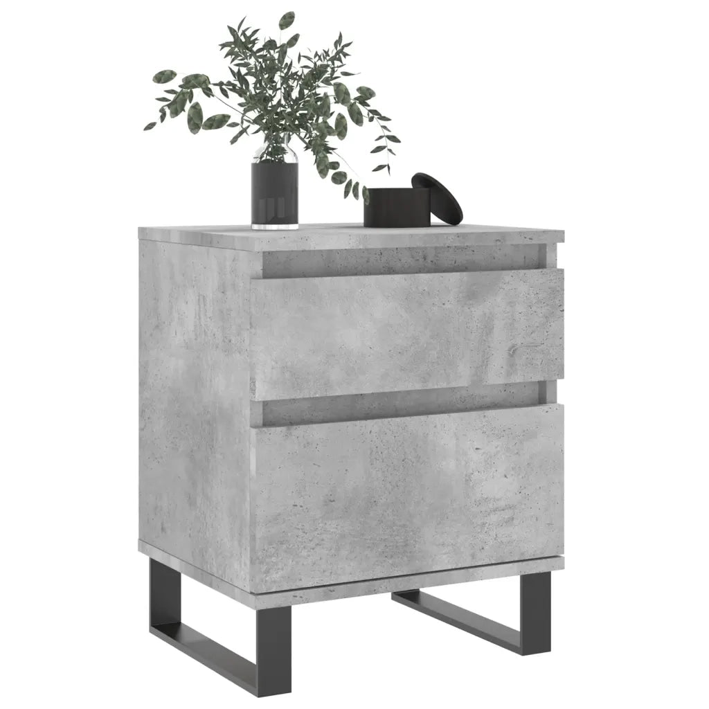 Comodini 2pz Grigio Cemento 40x35x50 cm in Legno Multistrato 830693