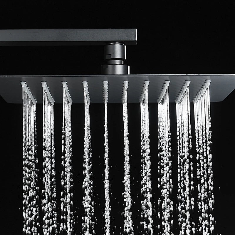Soffione quadrato 25x25 cm nero opaco - serie Bergen