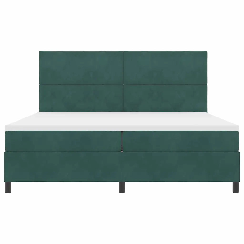 Letto a molle con materasso Verde Scuro 200 x 200 cm Velluto 3339923