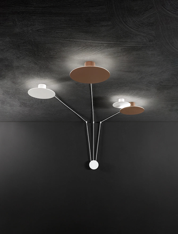Plafoniera LED 28W CCT Dimmerabile 3000K-6000K Struttura in Metallo e Alluminio Verniciato a Polvere Colore Marrone Metallizzato - Perenz