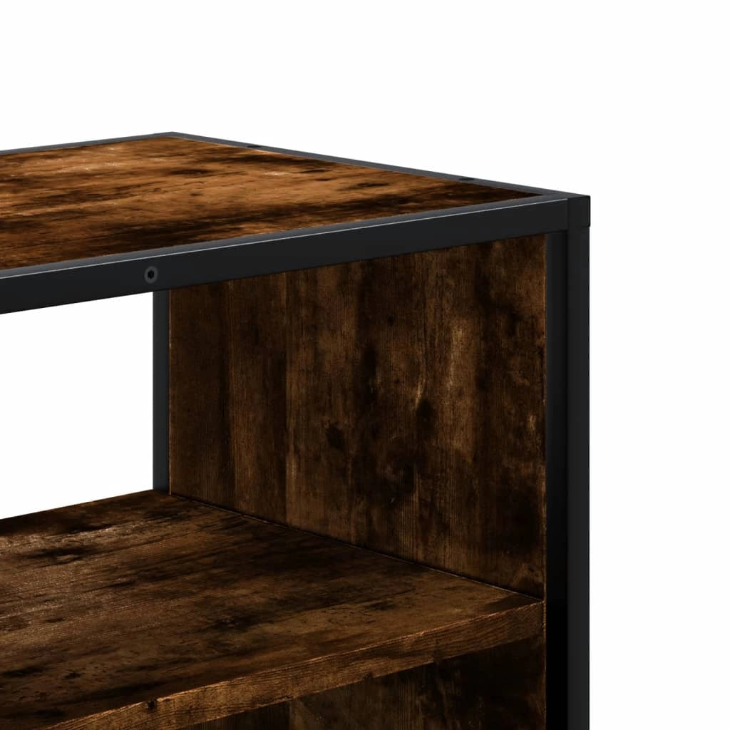 Mobile TV multimediale mensola TV credenza mobile TV sala da pranzo soggiorno camera da letto rovere affumicato 100 x 31 x 39,5 cm legno ingegnerizzato e metallo marrone 02_0027256