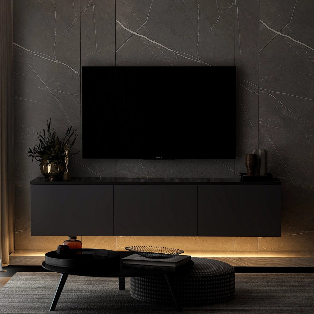 Porta TV in legno "Neon" - 160 x 32 x 35 cm - Antracite