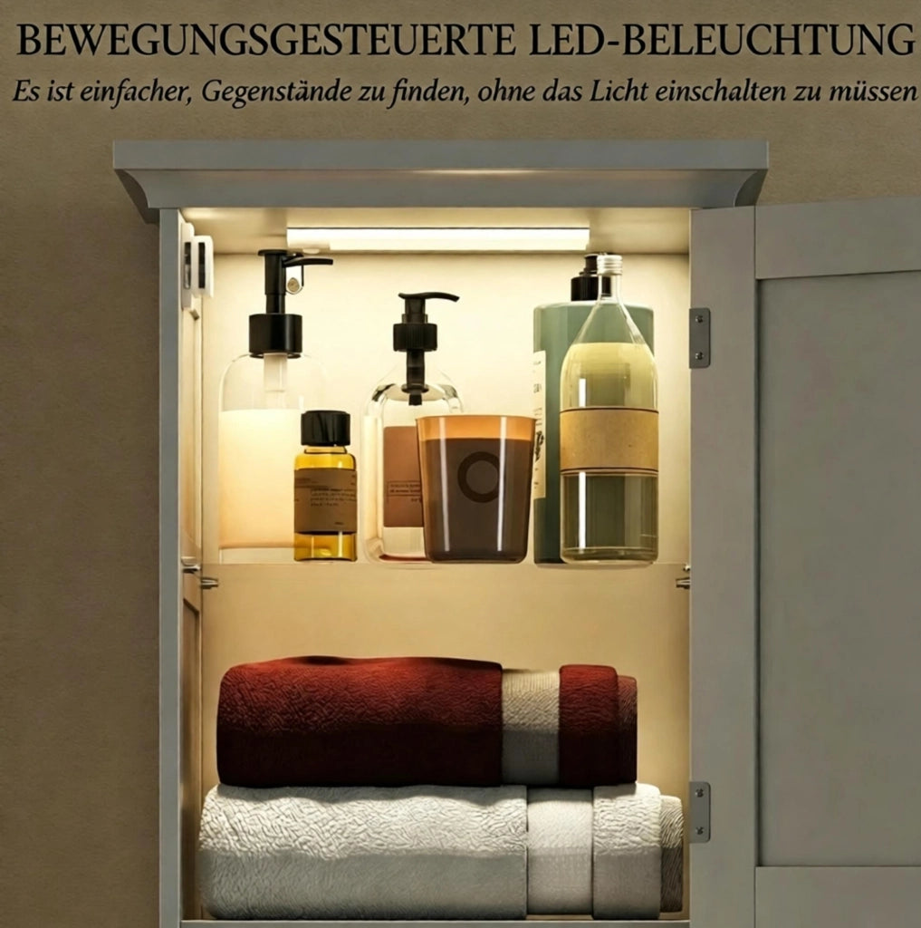 Colonna bagno stretta 40x30x170 cm con LED e cassetto